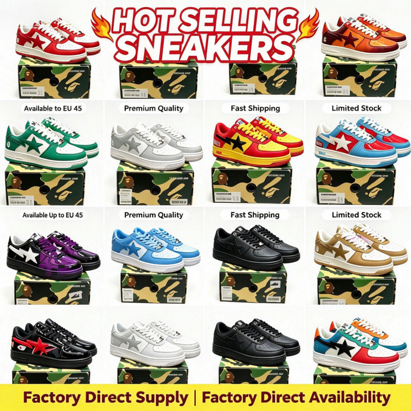 Bape Sta Air Force x Marvel Black and White Panda Patent Leather Thick-Soled Height-Increasing Low-Top Unisex Sneakers Bape Sta Air Force x Marvel Black and White Panda Patent Leather Thick-Soled Height-Increasing Low-Top Unisex Sneakers