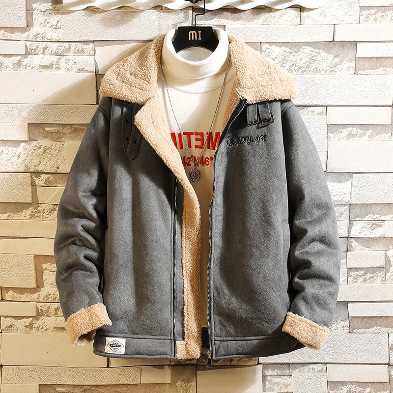 Winter New Plush Thick Collar Men's Loose Large Casual Cotton Jacket_voghion.com