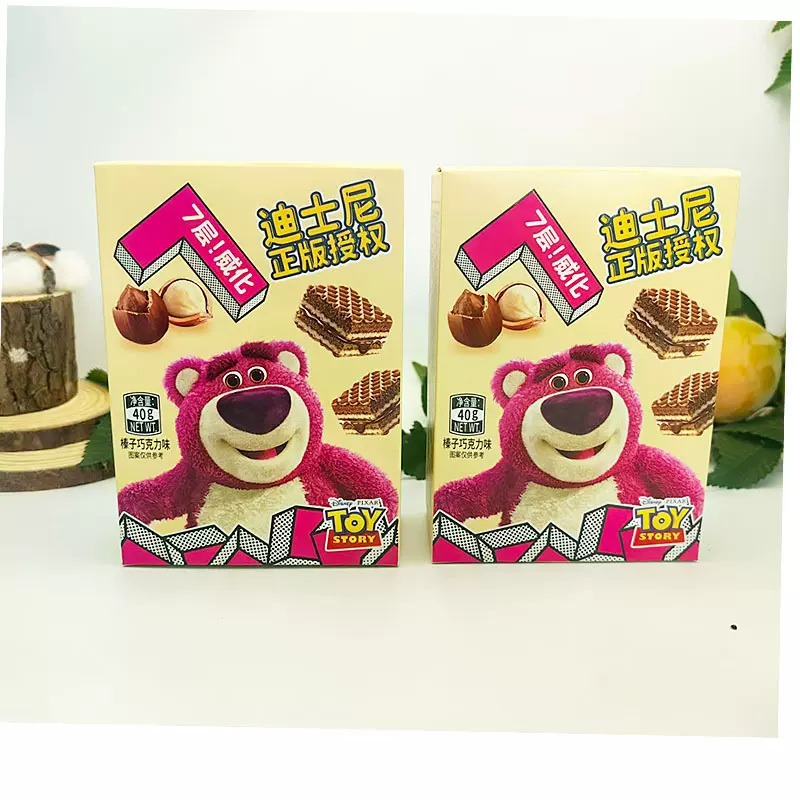 迪.士尼草莓熊7层威化饼干榛子巧克力味40g伴手礼回礼满月零食