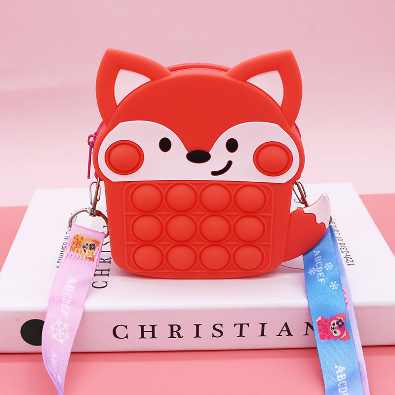 Ratón asesino pionero moneda monedero bolso de los niños de dibujos animados lindo presionando bolsa de silicona unicornio hombro crossbody gato bolsa