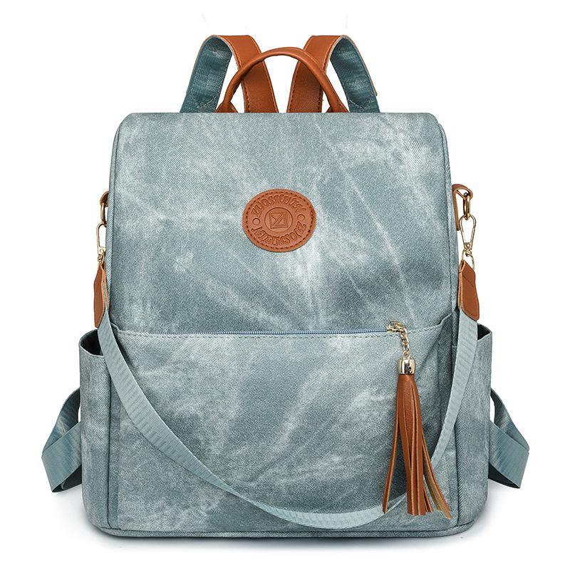 Mochila antirrobo para mujer nueva transfronteriza, mochila de viaje de cuero suave multifuncional versátil de moda, mochila escolar de doble uso al por mayor