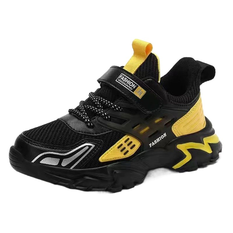 Zapatos de los muchachos al por mayor Zapatillas de deporte para niños malla transpirable primavera y otoño cuero nuevo estudiante Medio y grandes niños campus zapatos