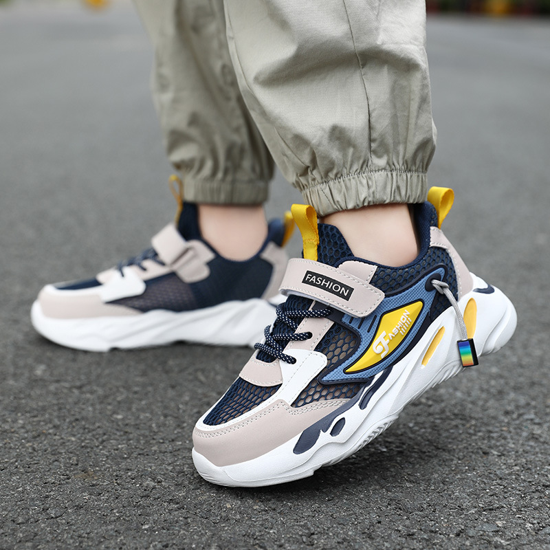 Scarpe sportive per bambini cave traspiranti in pelle a doppia rete autunno 2023 da ragazzo, scarpe da corsa per ragazzi grandi_voghion.com
