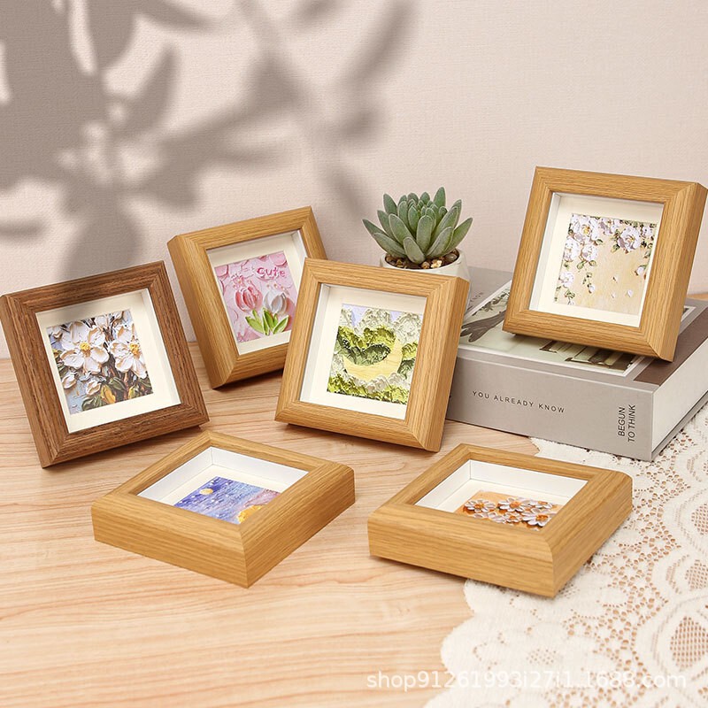 Oil painting stick mini Square small photo frame hollow wooden frame DIY outer frame children's works mounting watercolor photo frame Oil painting stick mini Square small photo frame hollow wooden frame DIY outer frame children's works mounting watercolor photo frame