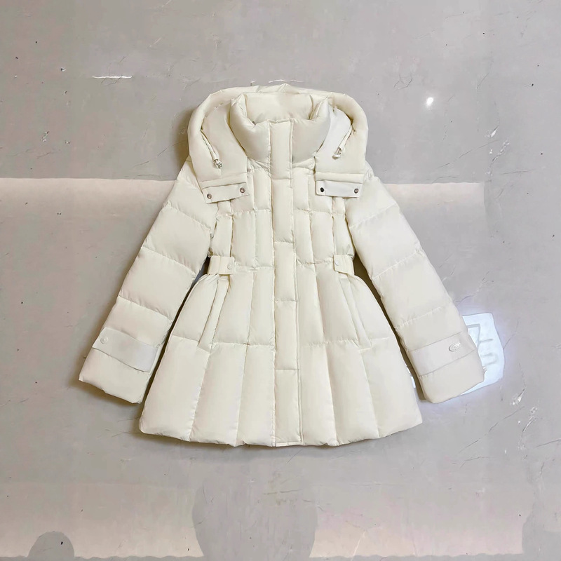 白鸭绒羽绒服女2025冬新款气质收腰修身显瘦连帽时尚保暖加厚外套|undefined