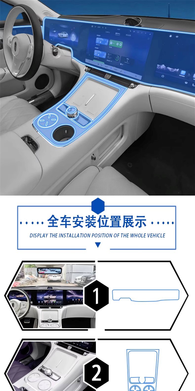 Screen Protector Film for Zunjie S800 Center Console, Car Door Panel