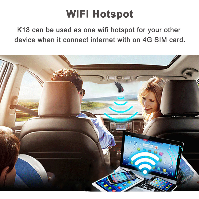 K18 cross-border 4G network driving recorder HD night vision before and after double recording wireless 24 hours remote real-time positioning