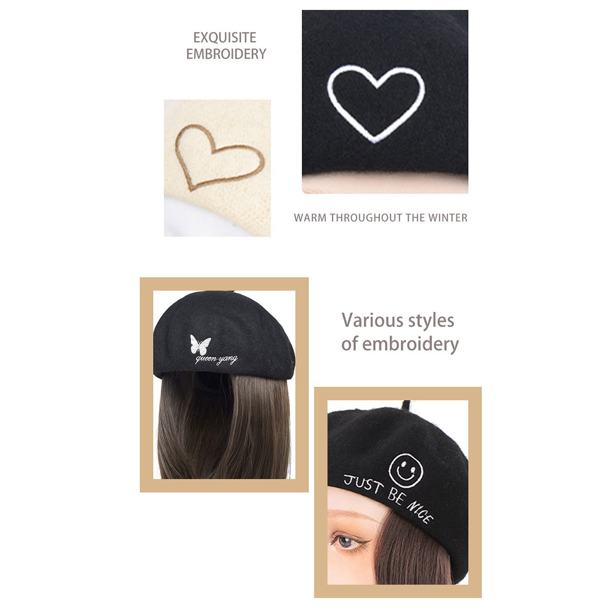 pruik herfst en winter fluwelen baret hoed pruik kort steil haar licht krullende hoed pruik alles in één_voghion.com