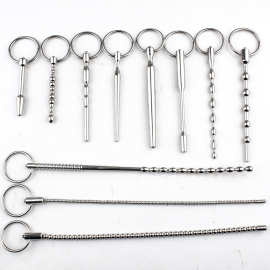 电击金属男用尿道堵马眼插棒尿道扩张6mm8mm另类尿道堵性用品批发
