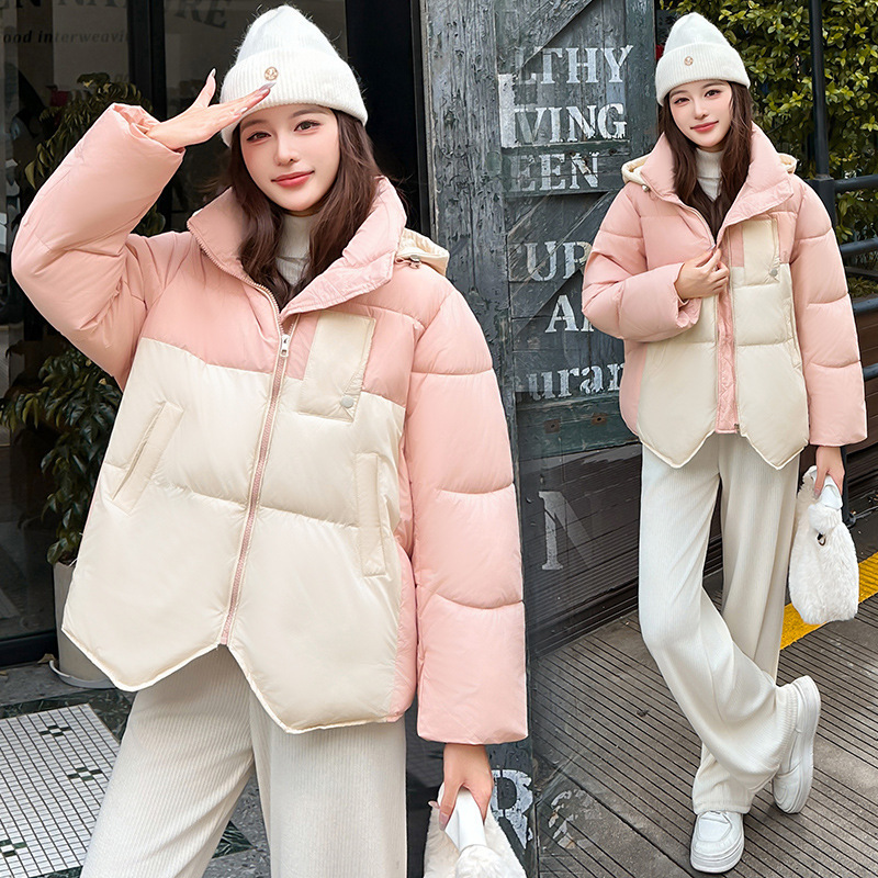 Capa de algodón de pluma para mujeres corta de invierno 2025 nueva moda suelta con una chaqueta de algodón delgada y cálida y gruesa image 2