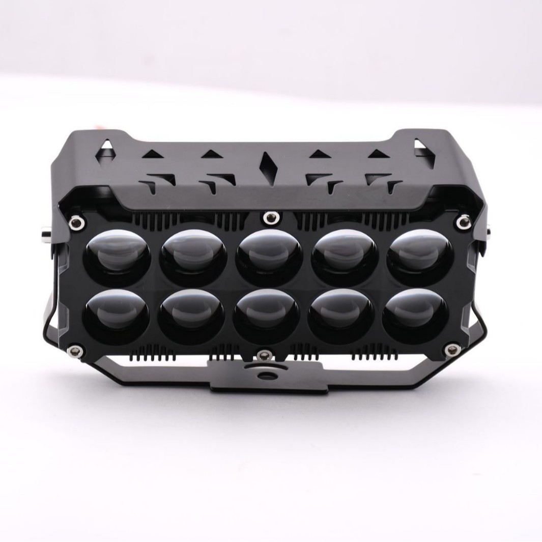 Transfronterizos 10 perlas LED lente motocicleta todoterreno lámpara de automóvil para cambiar la lámpara eléctrica externa de luz fuerte