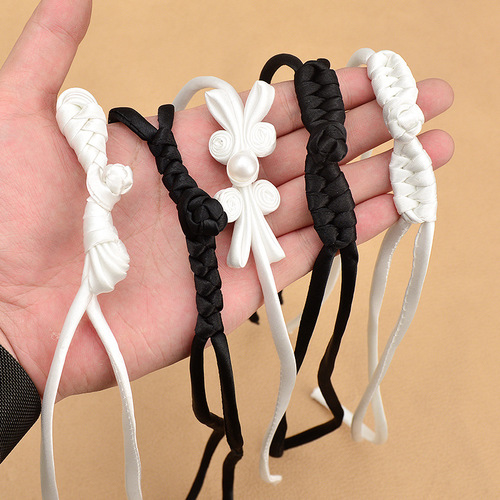 Qipao retro hairpin white national trend ancient costume Hanfu dress decoration long tail pipa pearl butterfly button snake knot