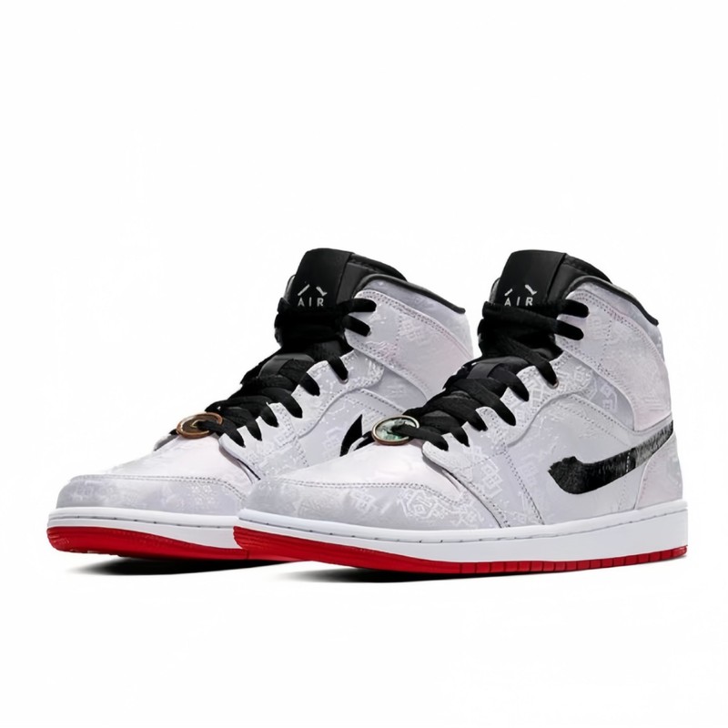 莆田純正 AJ1 ミッドトップバスケットボールシューズスモークグレーアイスブルーユニセックススポーツシューズトレンディな多用途ハイバージョンジョー 1|undefined