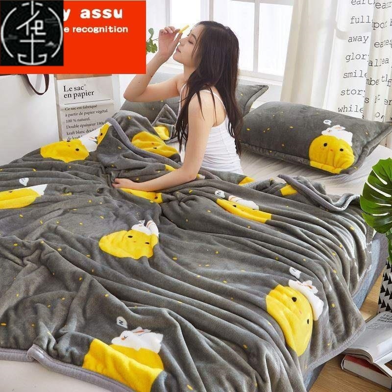 -Summer Blanket Corace Fleece Blanket Padded Flannel Bed Thin