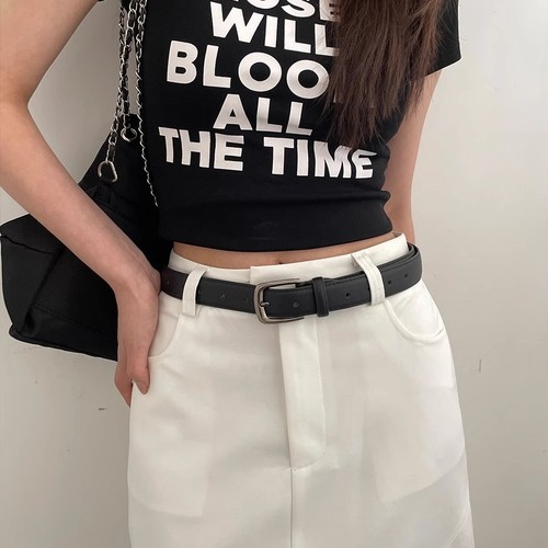 Men's Universal Korean Style Student Fashion Young People's Hong Kong Style Simple Casual Black Belt 