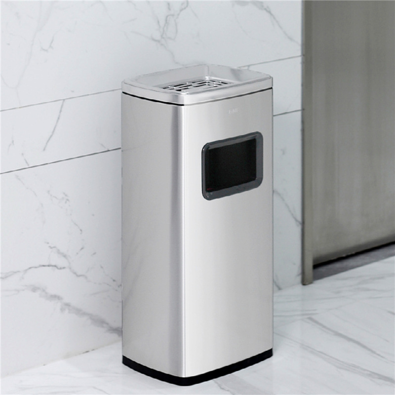 Sur de basura al aire libre puede acero inoxidable redondo Hotel saneamiento vestíbulo vertical al aire libre Cenicero Hotel ascensor entrada