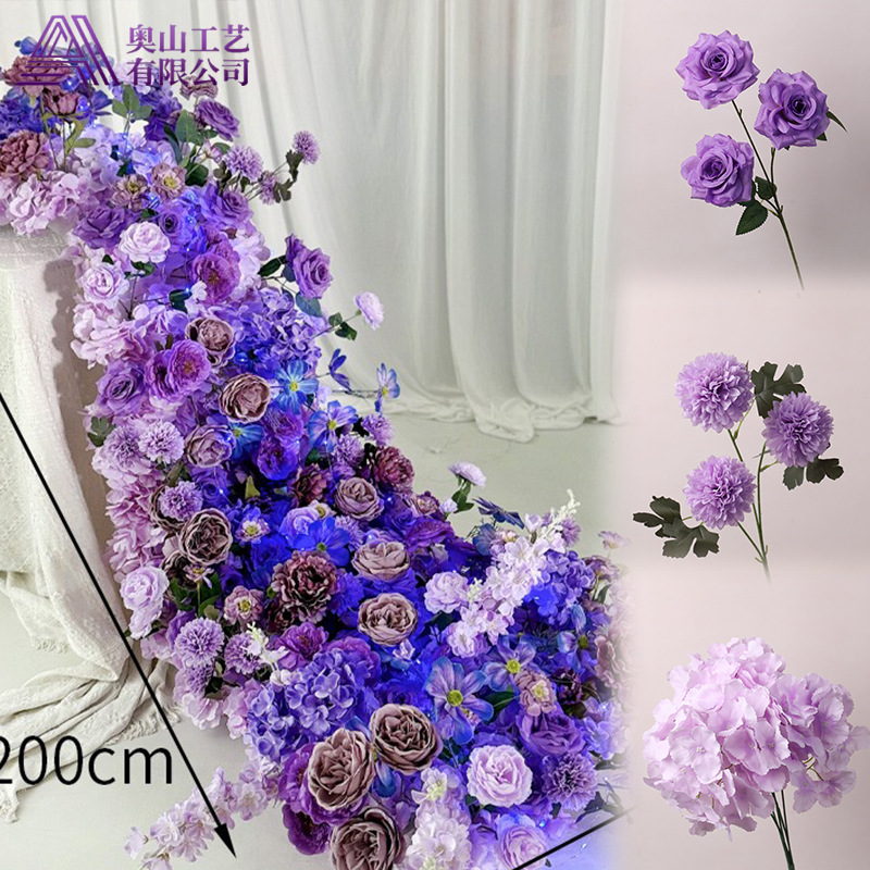 瀑布桌花仿真花材婚礼布置成品美陈橱窗挂饰婚礼舞台订婚装饰花艺