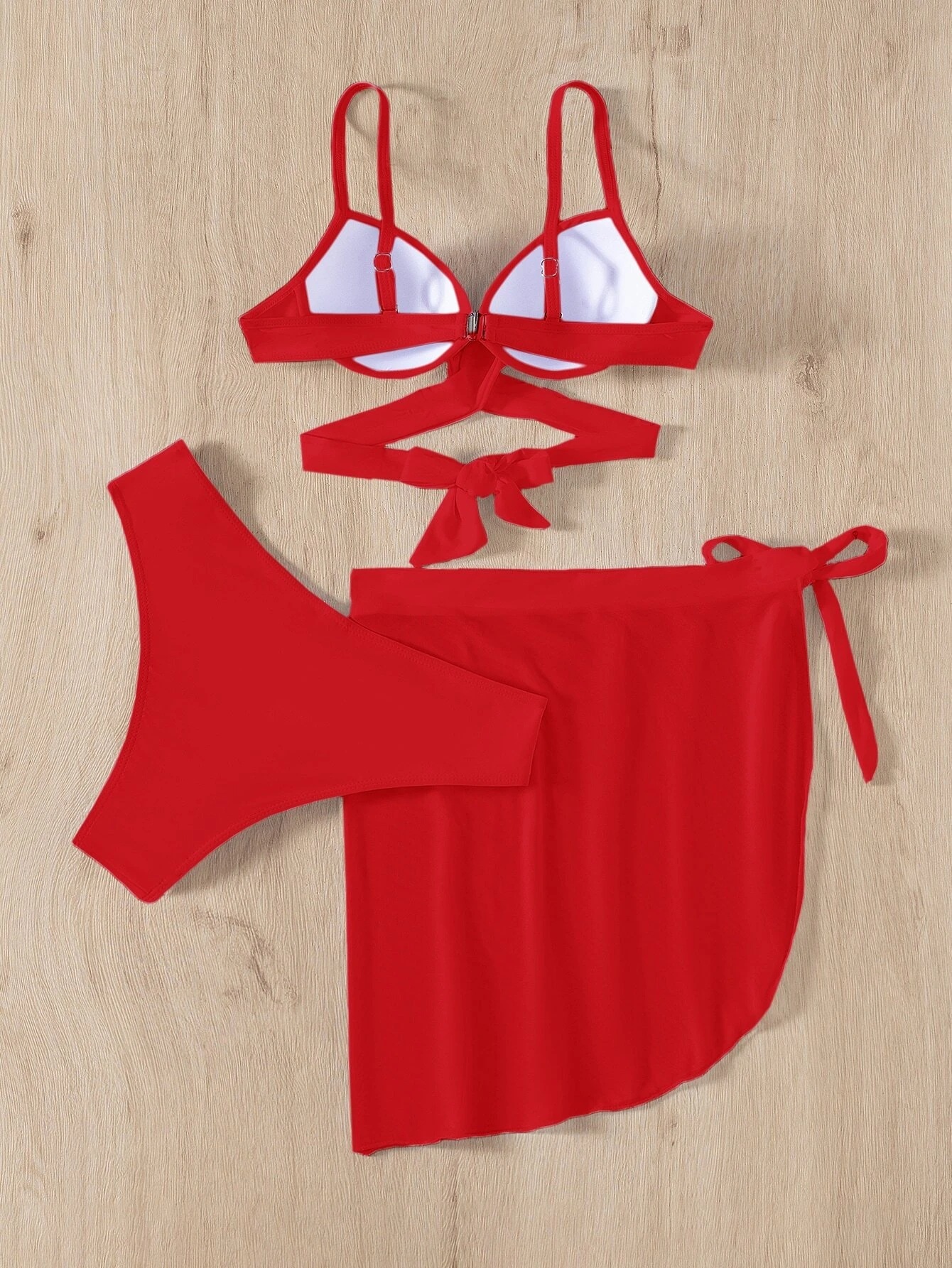 Women's Solid Color 3 Piece Set Bikinis display picture 3