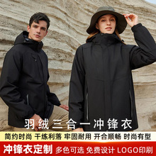 冲锋衣户外防风三合一男女羽绒服防水登山服外套