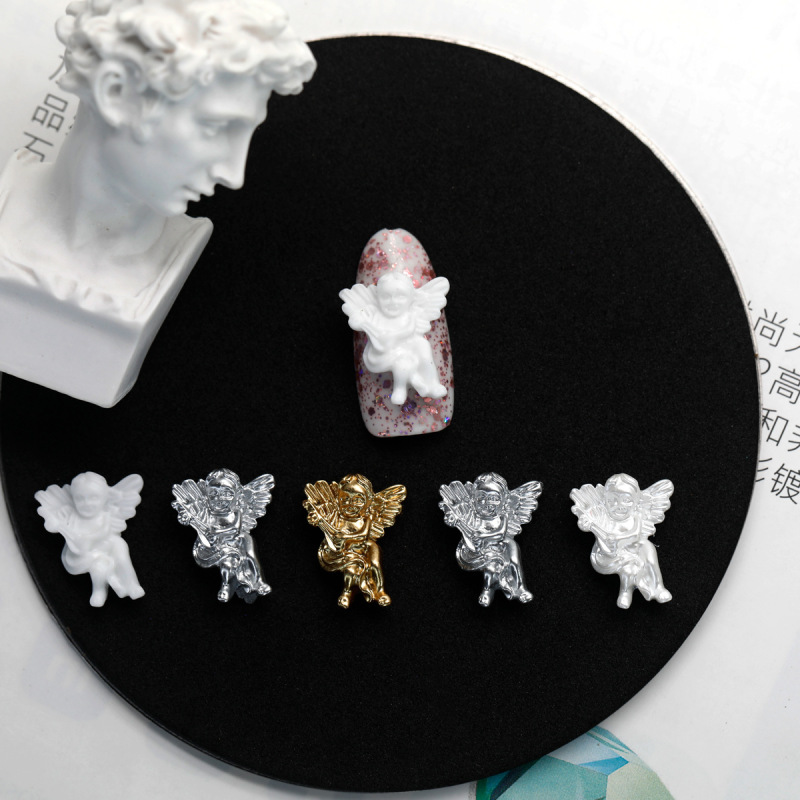 Baroque Angel Three-Dimensional Resin Piano Relief Little Red Book Wearable Nails Lz Same Accessories Manufacturer Wholesale