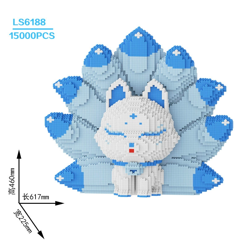 Constructor set Lego DIY small-brick fox toy, multi-size models 17–100 cm, birthday gift