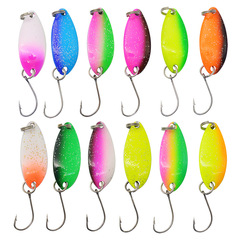 3g雙面噴色彩色勺型馬口亮片蹲魚路亞餌漁具硬餌