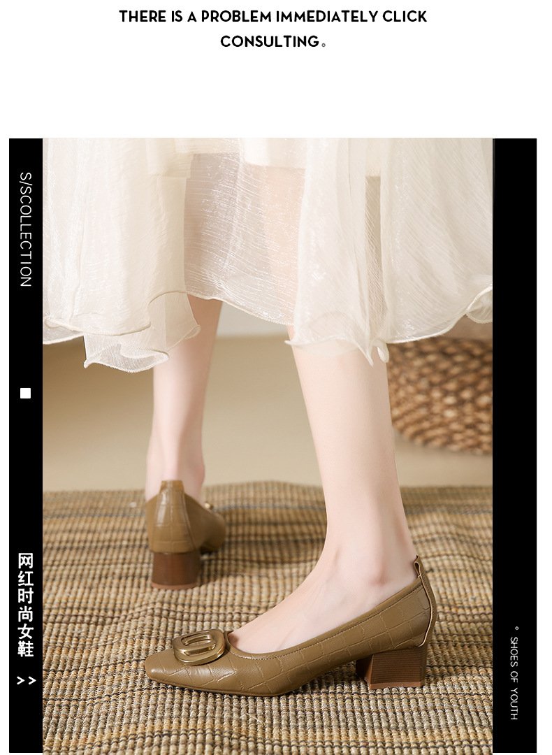 Damen Pumps Mit Karreeform Und Blockabsatz Aus Weichem Leder_voghion.com