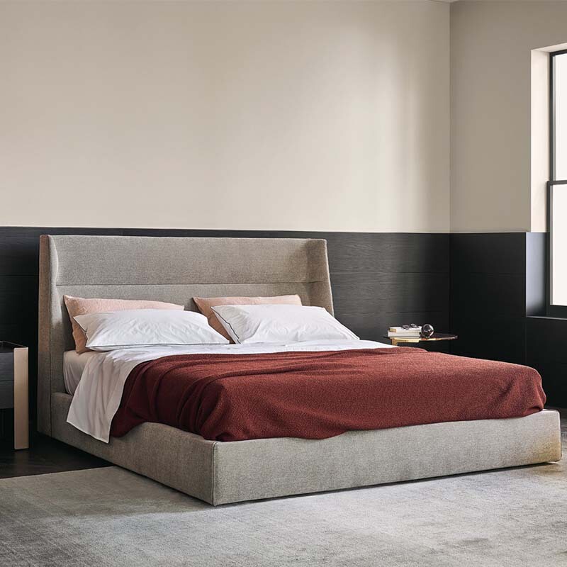 Guangdong Foshan Furniture Soft Bed Factory/Chloe Fabric Bed Italian Minimalist Style Master Bedroom Large Double King Bed Guangdong Foshan Furniture Soft Bed Factory/Chloe Fabric Bed Italian Minimalist Style Master Bedroom Large Double King Bed