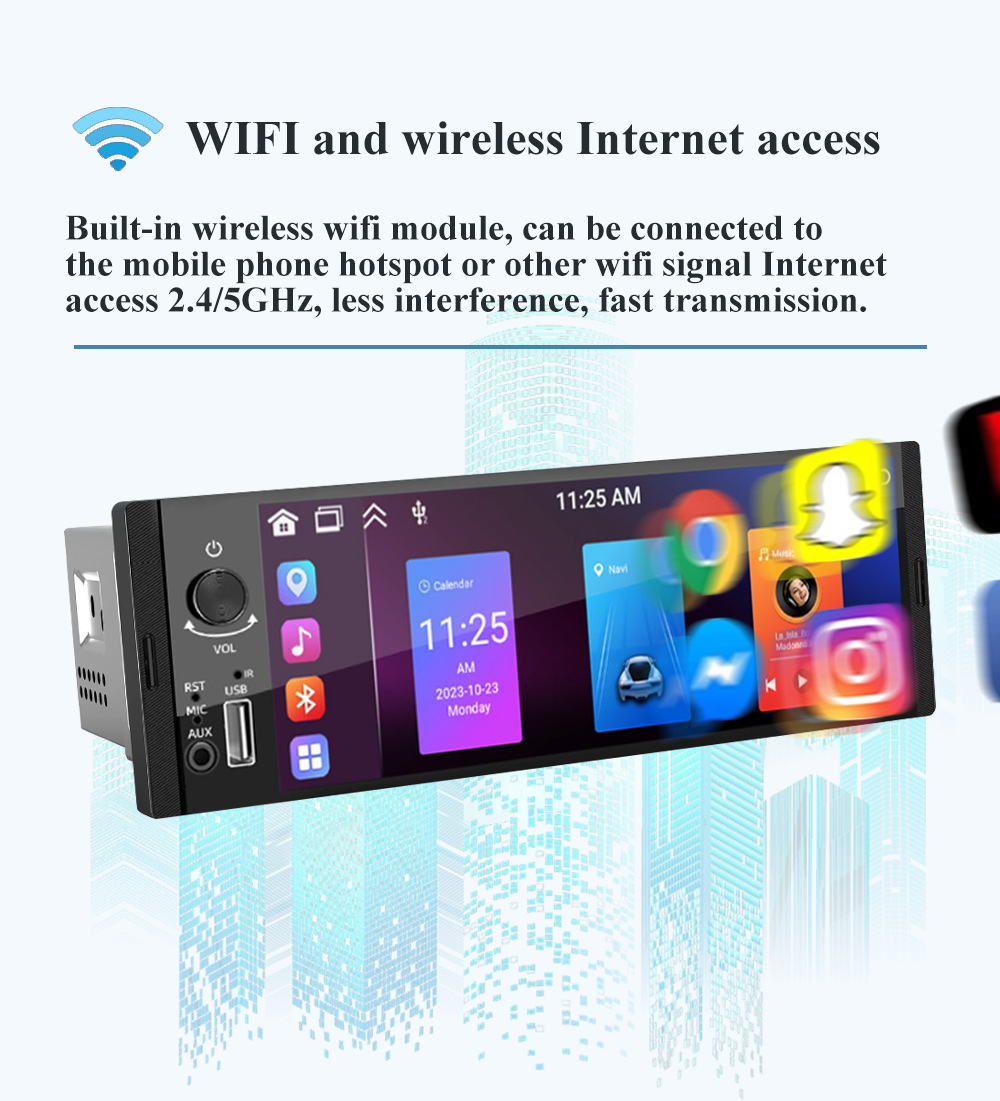 Hot Selling 6.36inch Car Navigator Smart Car Reverse Image Multimedia All-In-One Bluetooth Android Player