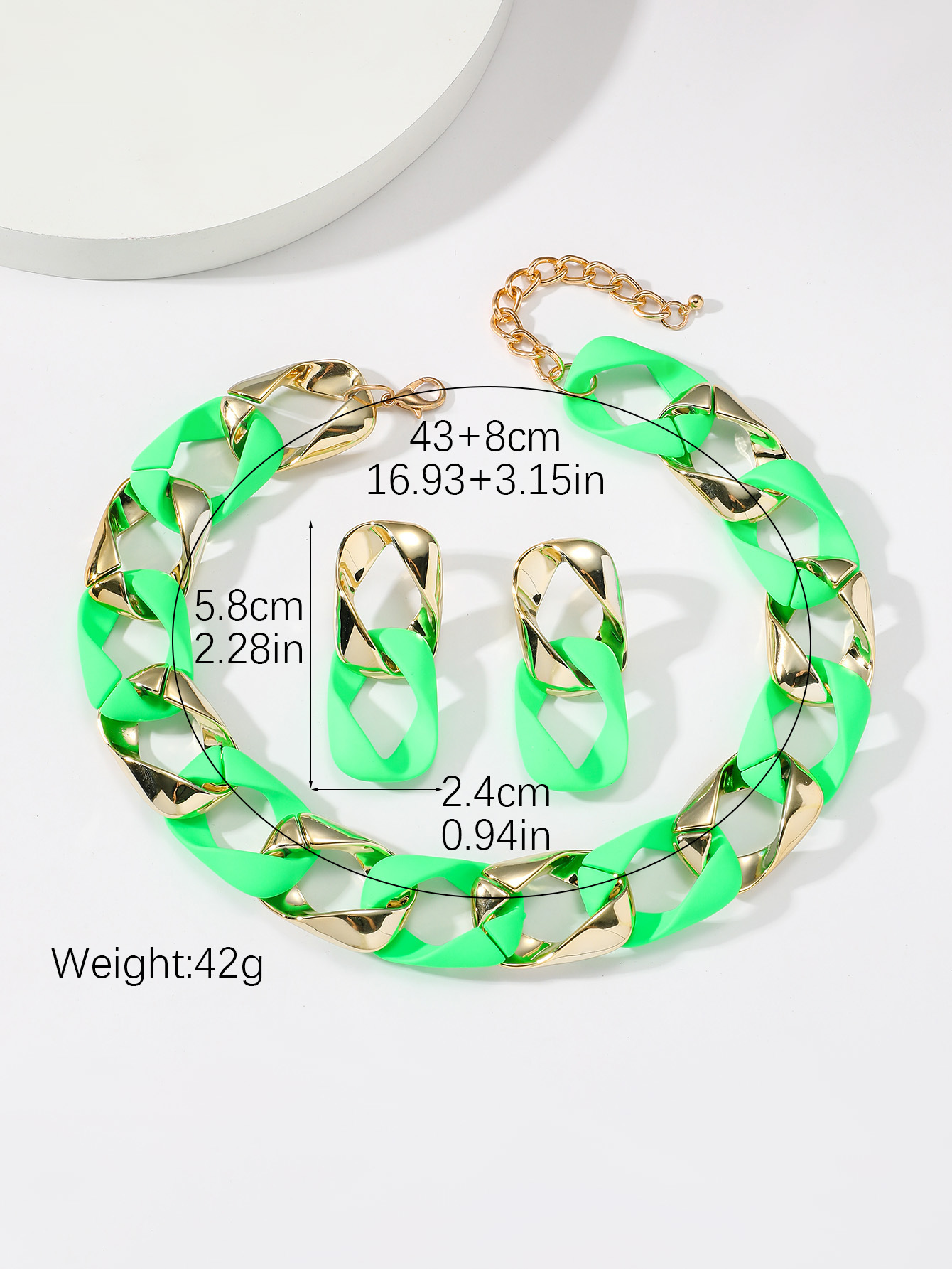 Simple Style Color Block Resin Plating Women's Necklace display picture 7