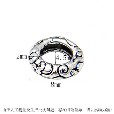 Wholesale S925 sterling silver auspicious cloud Zərgərlik ara hissələri - pg094-2-small-size-8mm