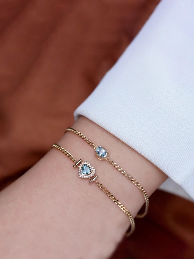 1 Piece 925 Sterling Silver Heart Shape 925 Sterling Silver Cuban Link Chain Curb Chain Bracelets display picture 10