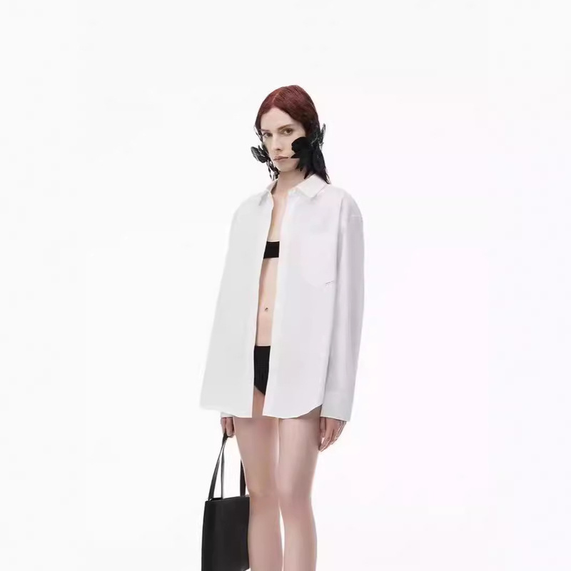 Alexa**** Rwang King Lady Boyfriend Style Buttoned Long-Sleeved Shirt with Loose Style