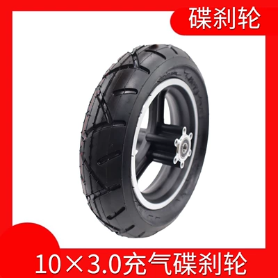 10inch Electric Scooter Inflatable Set 10X3.00 Pneumatic Tire Full Wheel 10*3.0 Inner and Outer Tire Brake Front Wheel (Yolsuzluq şinləri)