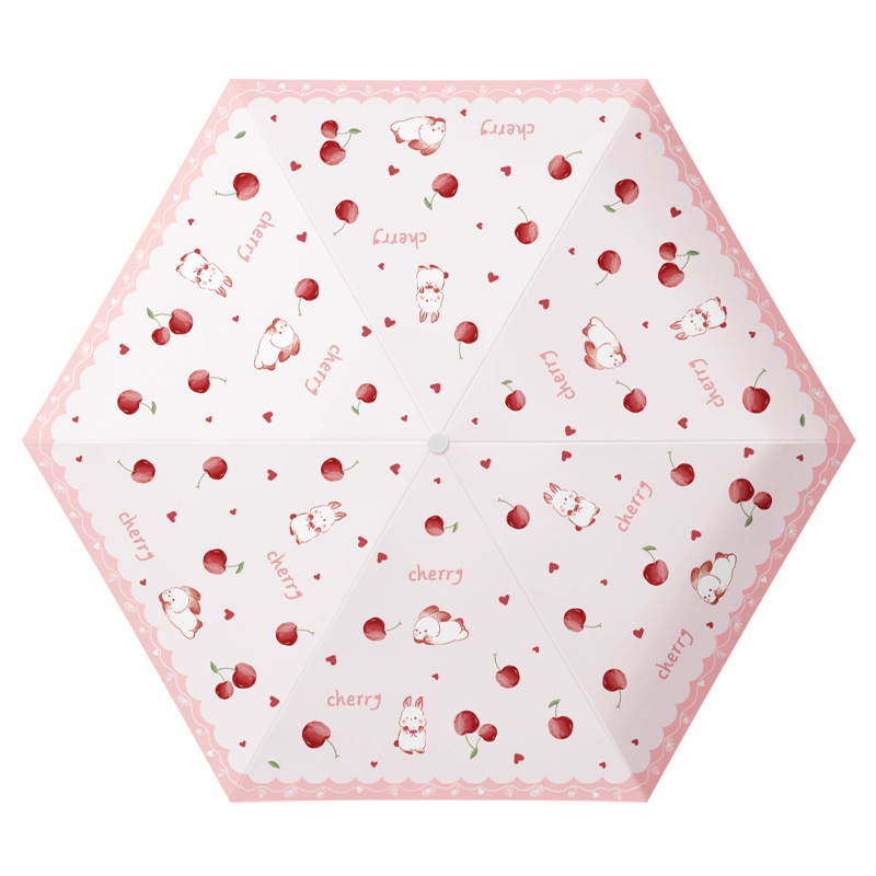 50% Off Six-Rib Compact Top Quality Cute Vinyl Sunshade Sun UV Protection Rain Or Shine Dual-Use Folding Pocket Umbrella_voghion.com