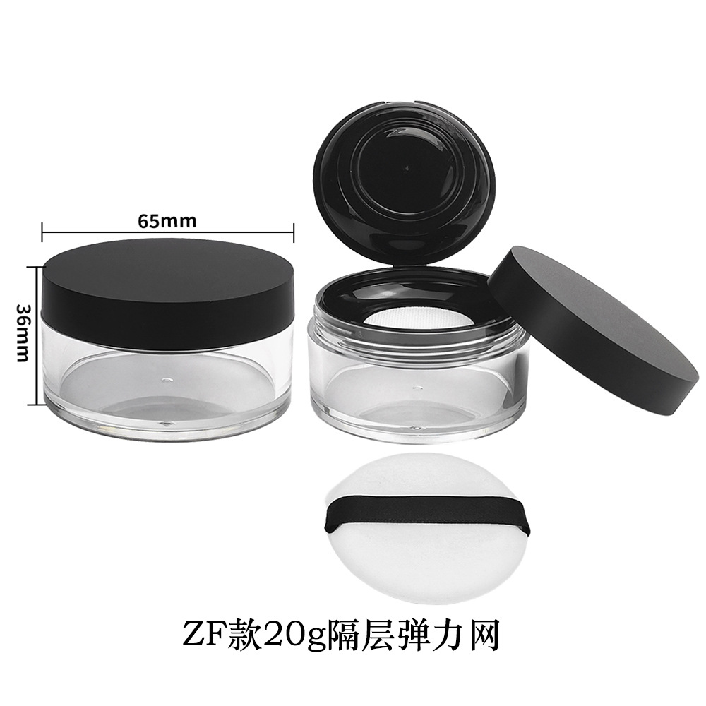 Materiales de embalaje para polvos sueltos en stock: caja dispensadora de polvo suelto ultrafina con tapa abatible y malla elástica grande, para 8g, 15g, 20g.