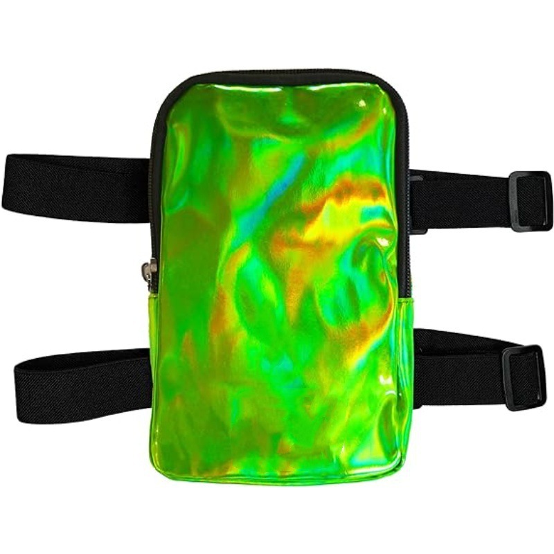 Amazon holografico bolsas de muslos bolsas de piernas de mujer al aire libre carnaval trekking bolsas de cintura ajustables