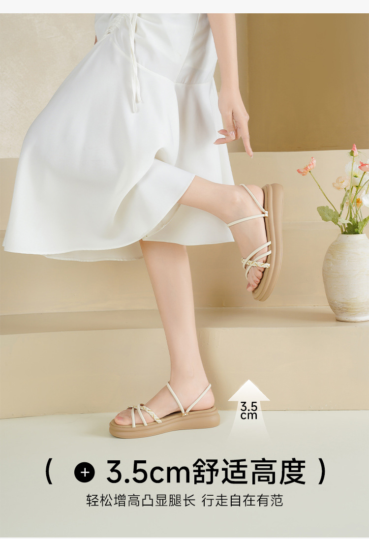 Dép sandal nữ đế bệt quai ngang đính đá phong cách Pháp — AY379 Đen chi tiết 7