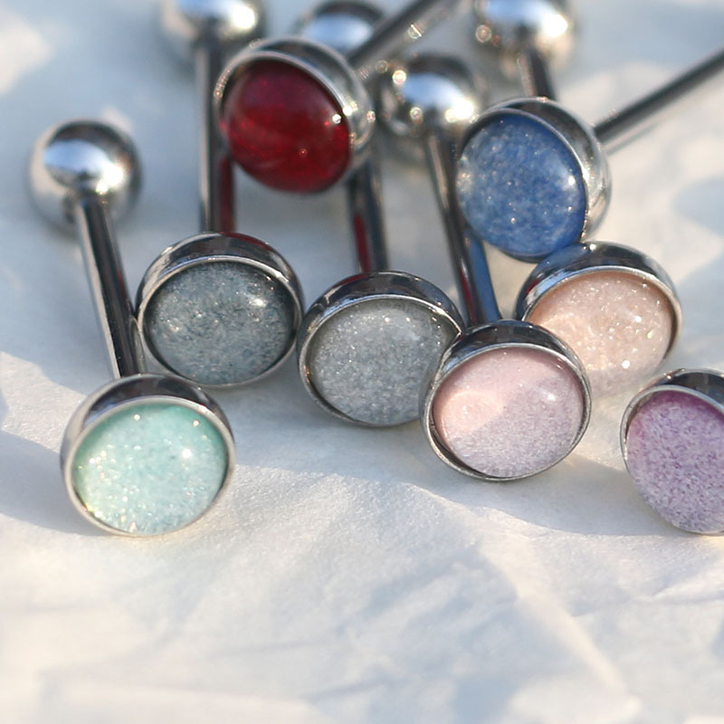 Simple Style Geometric Titanium Steel Polishing Tongue Nail 1 Piece