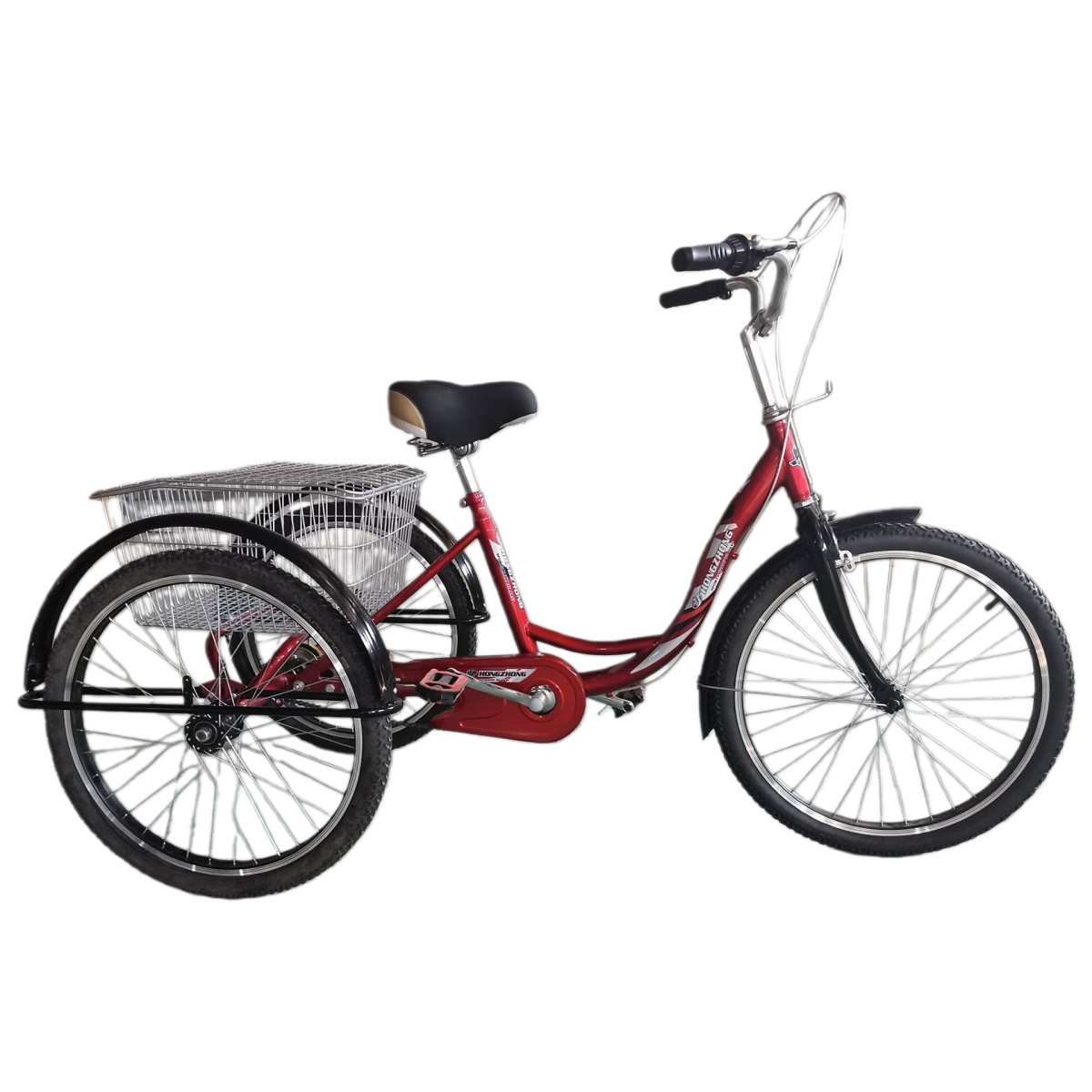 24寸人力三轮车脚蹬代步轻便三轮自行车成人老年人车