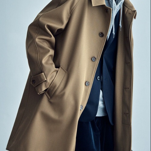 In stock wool profile coat heavy windbreaker raglan sleeve coat fashionable elegant men