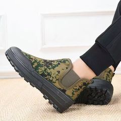 ドロップシッピングの元宝シューズ、スリッポン労働保護シューズ、滑り止め耐摩耗性シングルシューズ、ハイカット迷彩シューズ、通気性