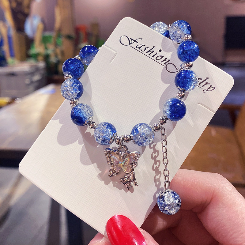 23g Weight Alloy, Glass Pendant Material Bracelets Classification Alloy, Glass Chain Material 1 Piece Quantity Daily, Date Occasion Alloy, Glass Material Bow Knot Pattern Women's Gender Elegant, Lady Style Elegant Lady Bow Knot Alloy Glass Beaded Bracelets Wholesale 8