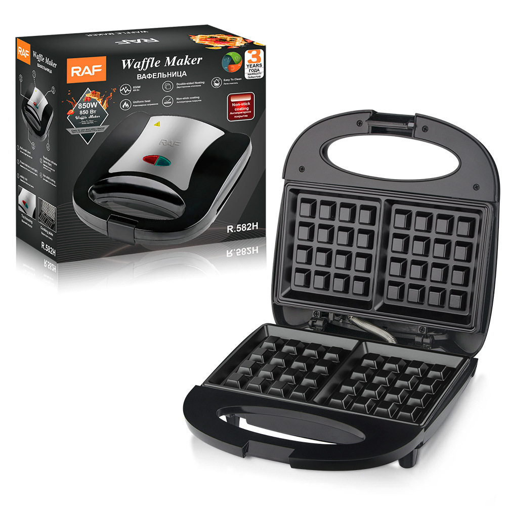 850W EE.UU. y normas europeas transfronterizas de doble cara máquina de desayuno de galletas calentadoras multifunción máquina de sándwiches