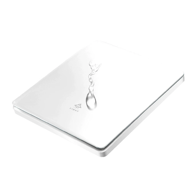 TEP International Electric Cream Wind White Dust Steel Glass Dark Made Wall Switch Sitting Panel Five Pill
