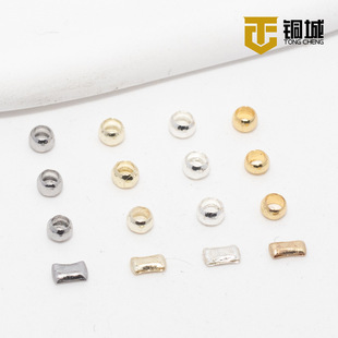 14K gold positioning beads handmade diy clip flat beads jewelry accessories finishing fixed spacer beads copper plated real gold color retention
