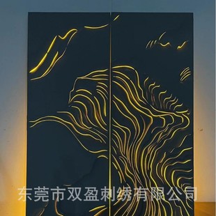 Villa Hotel Tv Background Wall Hard Package 3D Stereo Relief Two-Color Chinese Modern Simple Cut Flower Relief Hard Package
