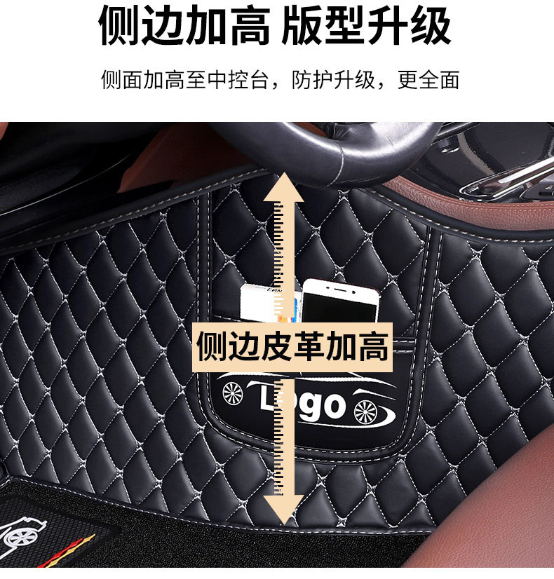 Suitable for overseas RHD right-hand drive vehicles, leather full-coverage floor mats, thickened and non-slip, for sedans and SUVs