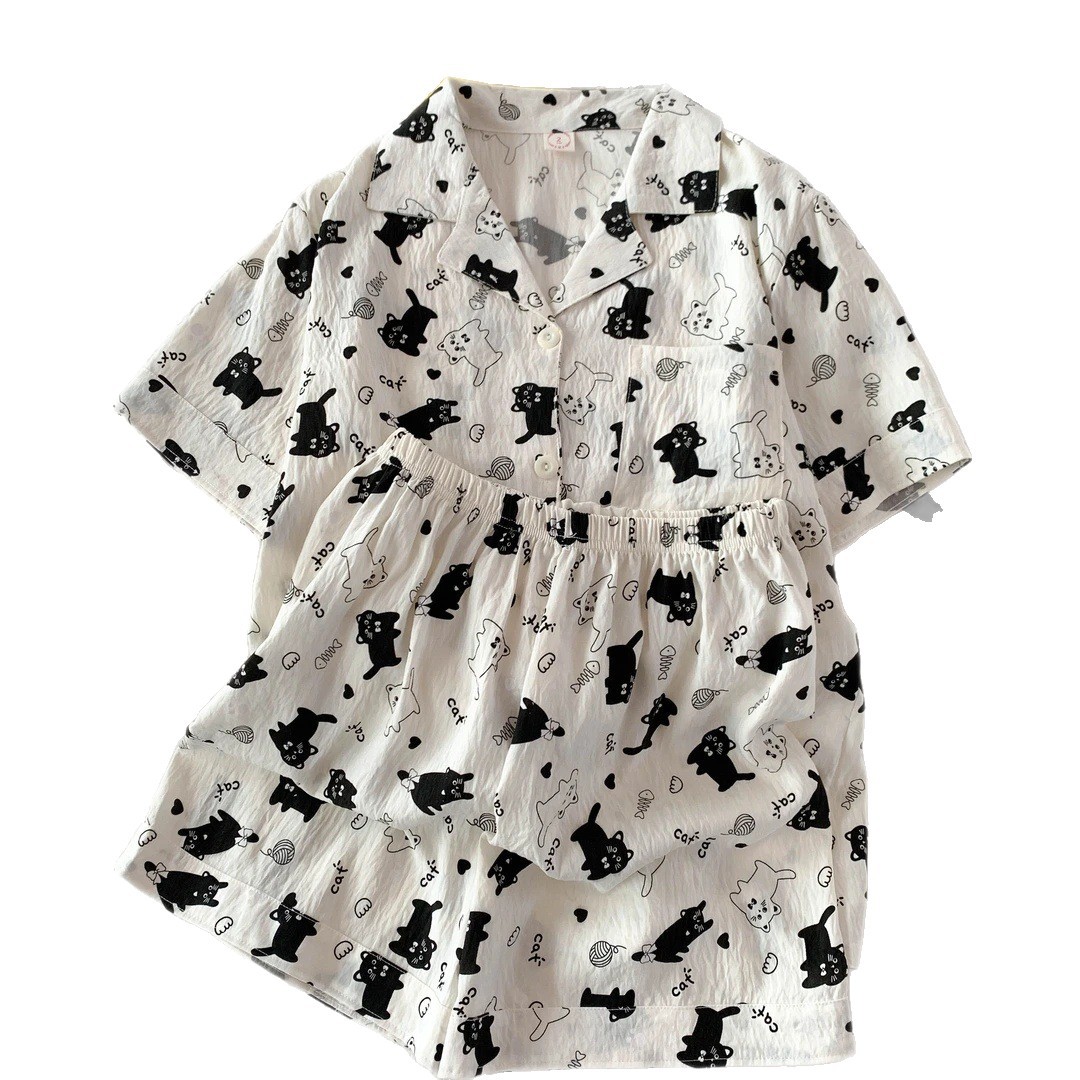 120G nubes de algodón pijama conjunto de mangas cortas pantalones cortos ropa para el hogar sudeste asiático TK pedidos de comercio exterior transfronterizo entidad mayorista