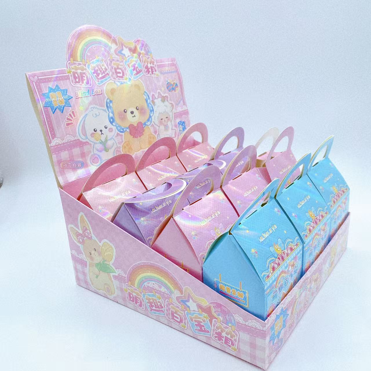 Baja de tesoros de amor amor, cuentas de mano, dibujos animados para niños, pegatinas de regalo adorables, caja de regalo al por mayor